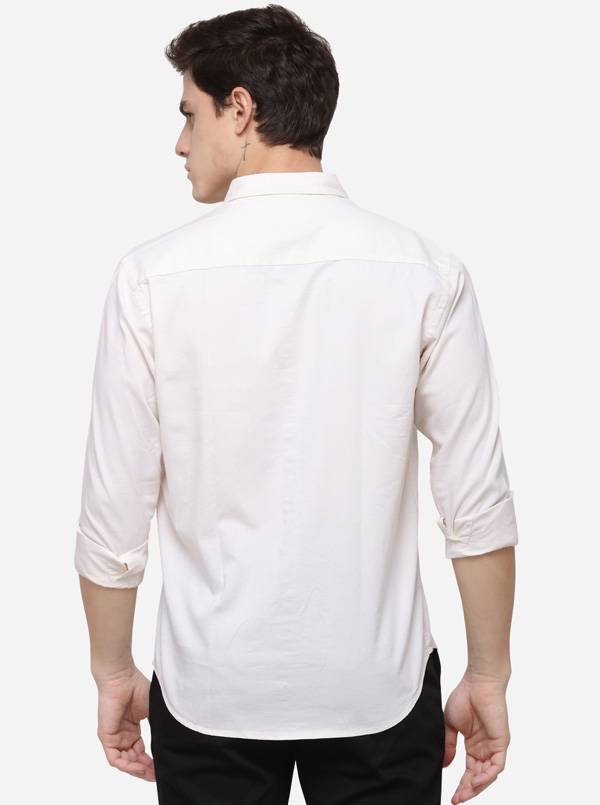 Off-White Regular Fit Solid Casual Shirt | Greenfibre