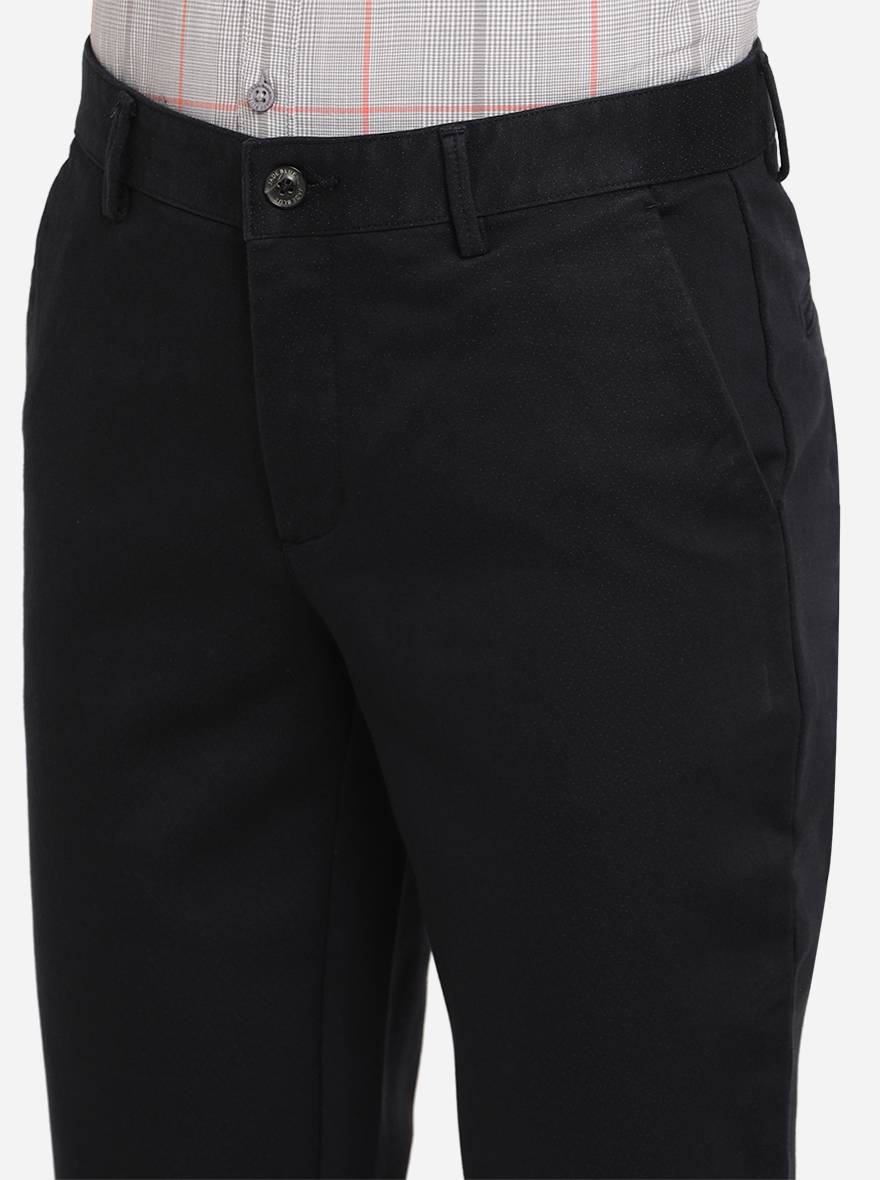 Dark Blue Solid Uno Fit Casual Trouser | JadeBlue