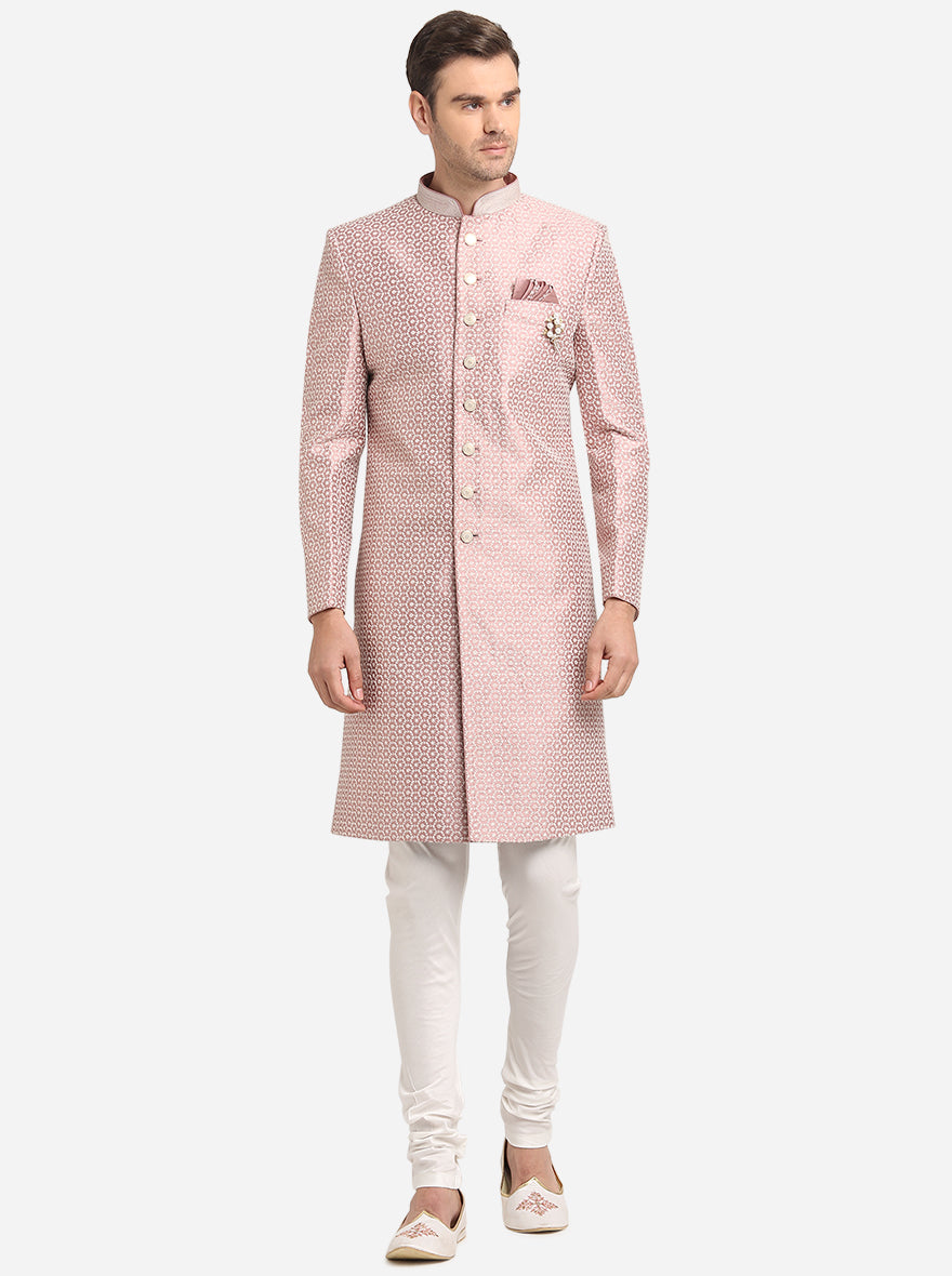 Onion Pink & Cream Indowestern | Azania