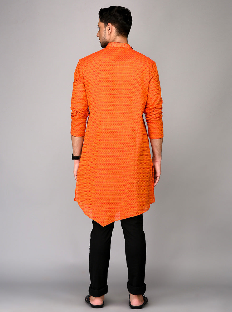 Orange Asymmetric Kurta | Azania