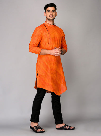 Orange Asymmetric Kurta | Azania
