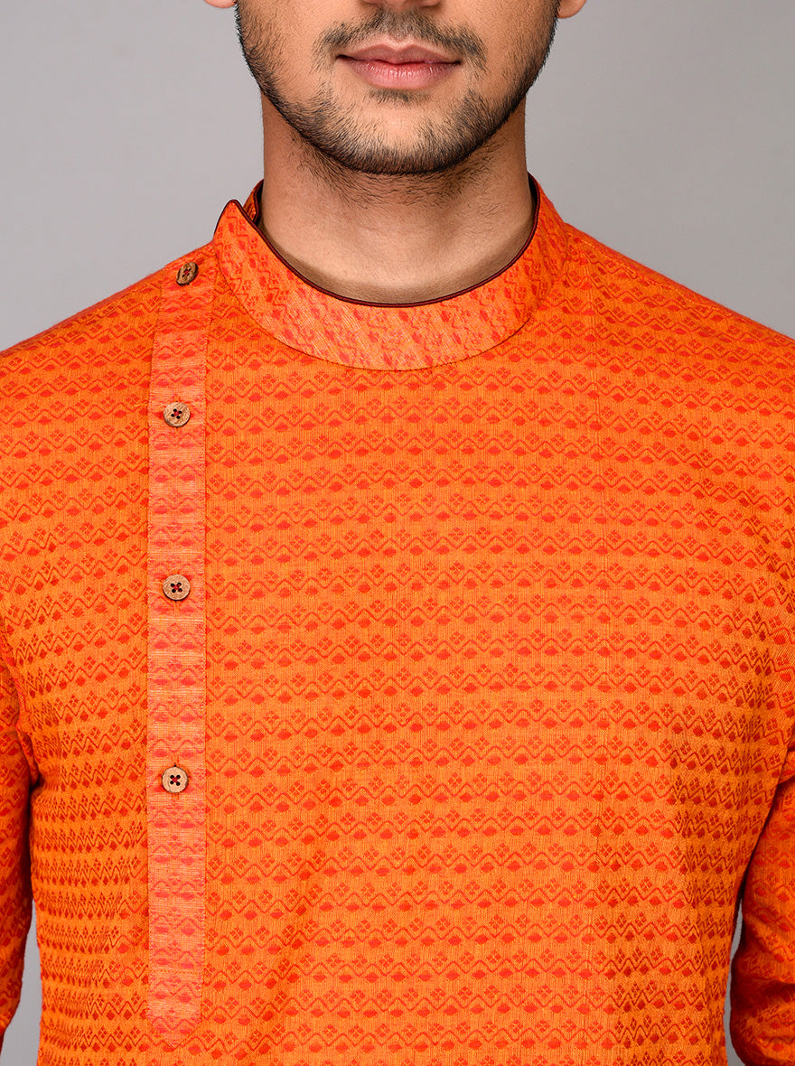 Orange Asymmetric Kurta | Azania