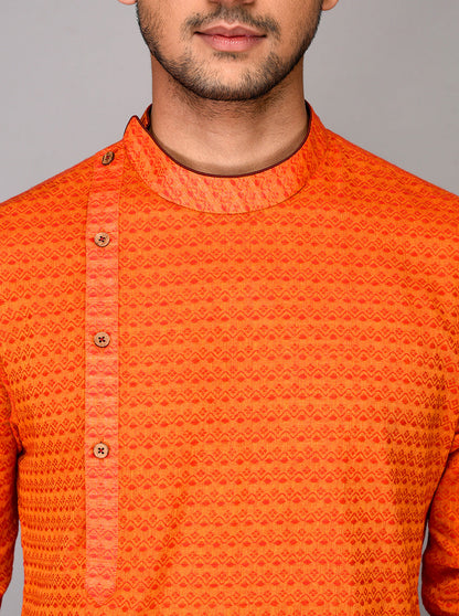 Orange Asymmetric Kurta | Azania