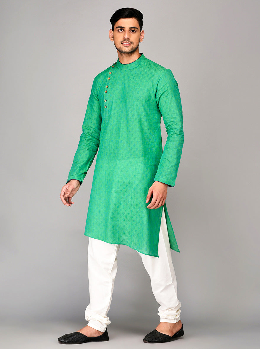 Green Asymmetric Kurta | Azania