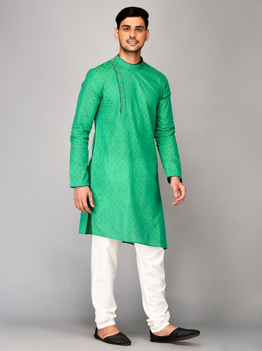 Green Asymmetric Kurta | Azania