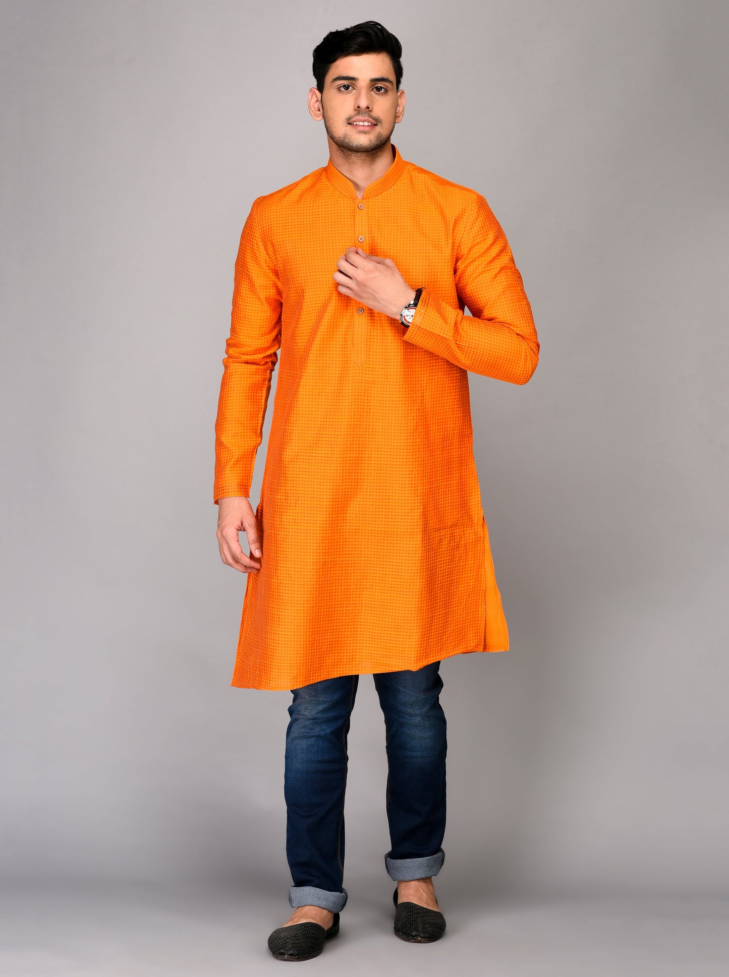 Orange Asymmetric Kurta | Azania