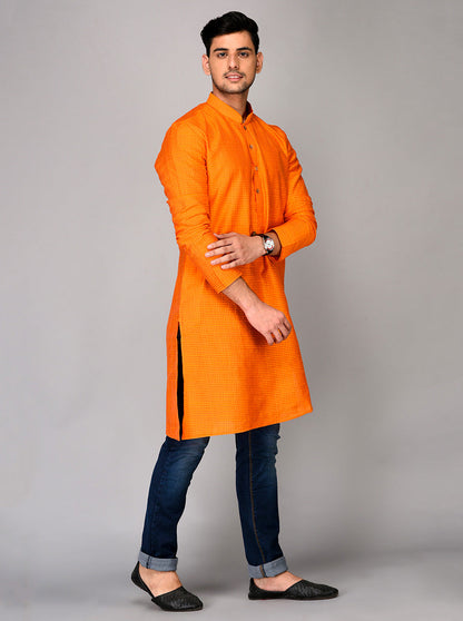 Orange Asymmetric Kurta | Azania