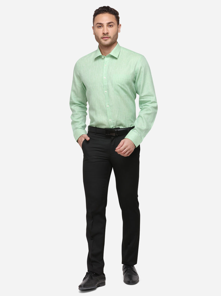 Green Checked Regular Fit Formal Shirt | JadeBlue