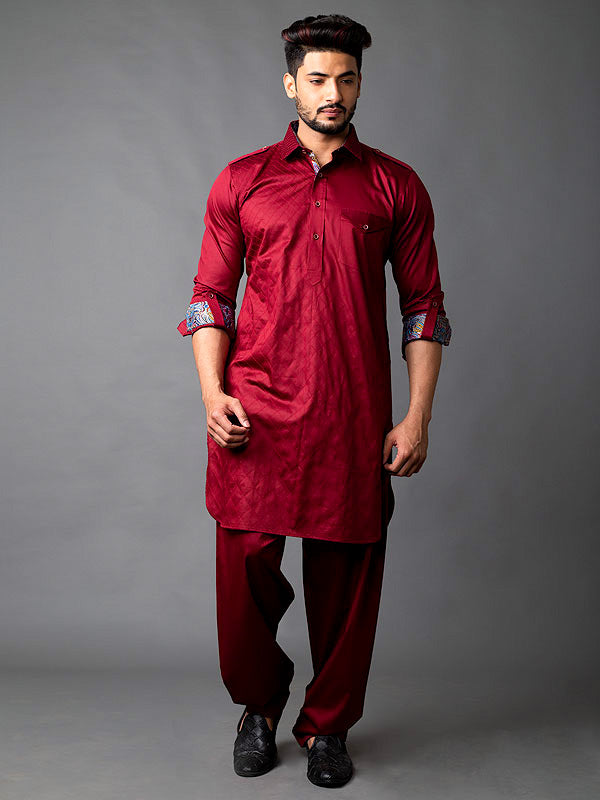 Maroon Pathani with Patiala