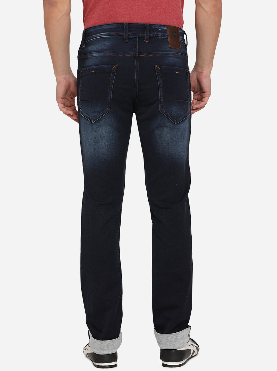 Indigo Blue Solid Slim Fit Jeans | JadeBlue Sport