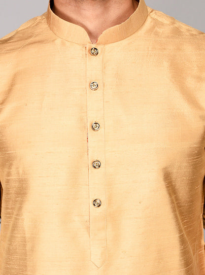 Light Golden Self Textured Kurta | Azania