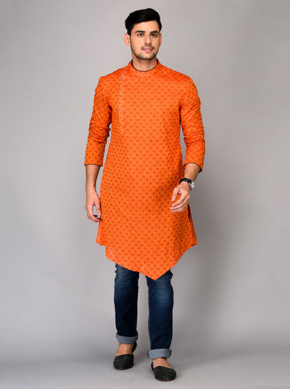 Orange Asymmetric Kurta | Azania