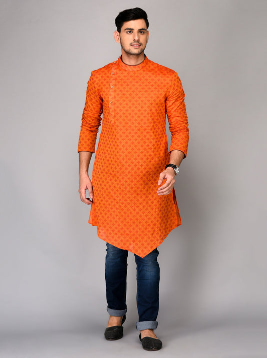 Orange Asymmetric Kurta | Azania