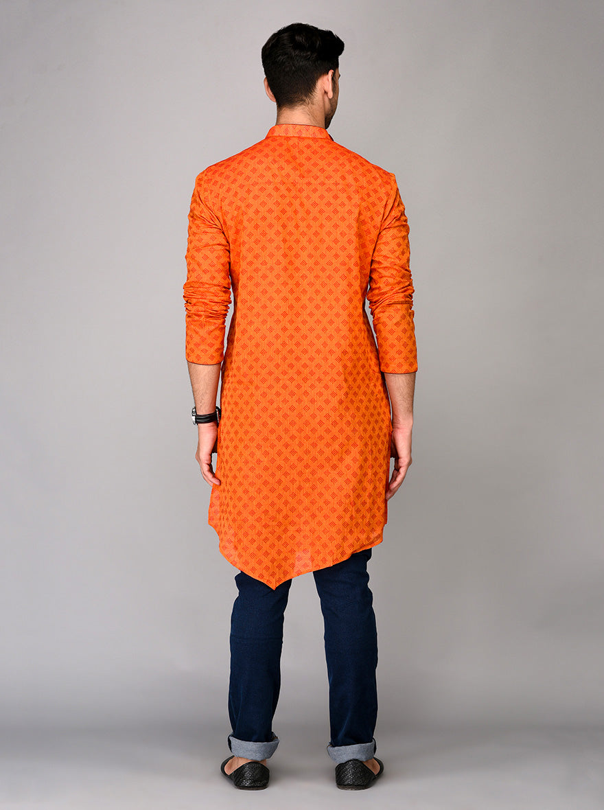 Orange Asymmetric Kurta | Azania