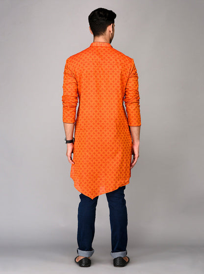 Orange Asymmetric Kurta | Azania