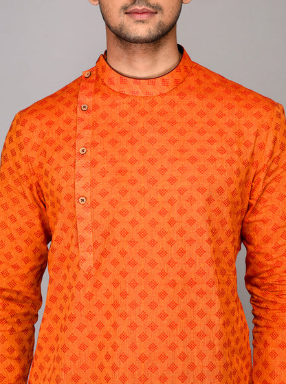 Orange Asymmetric Kurta | Azania