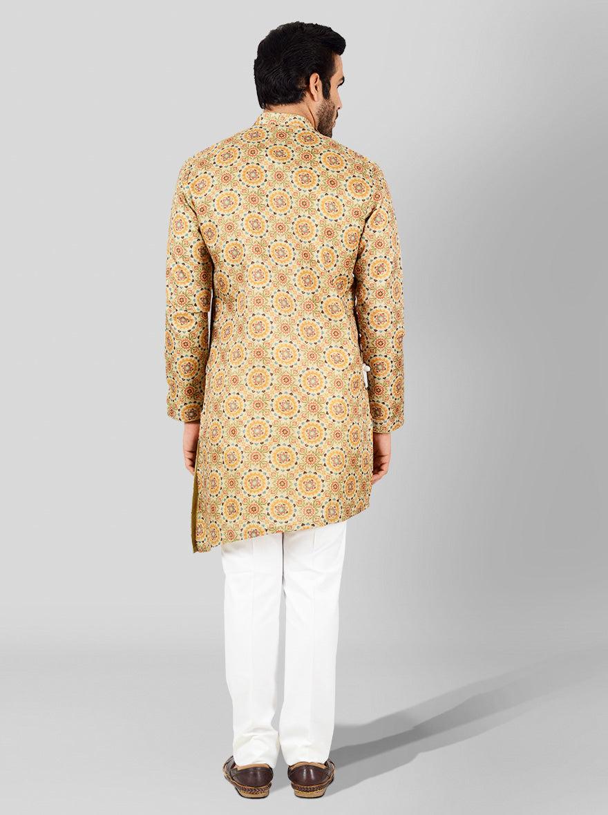 Cream, Red & Olive Kurta | Azania