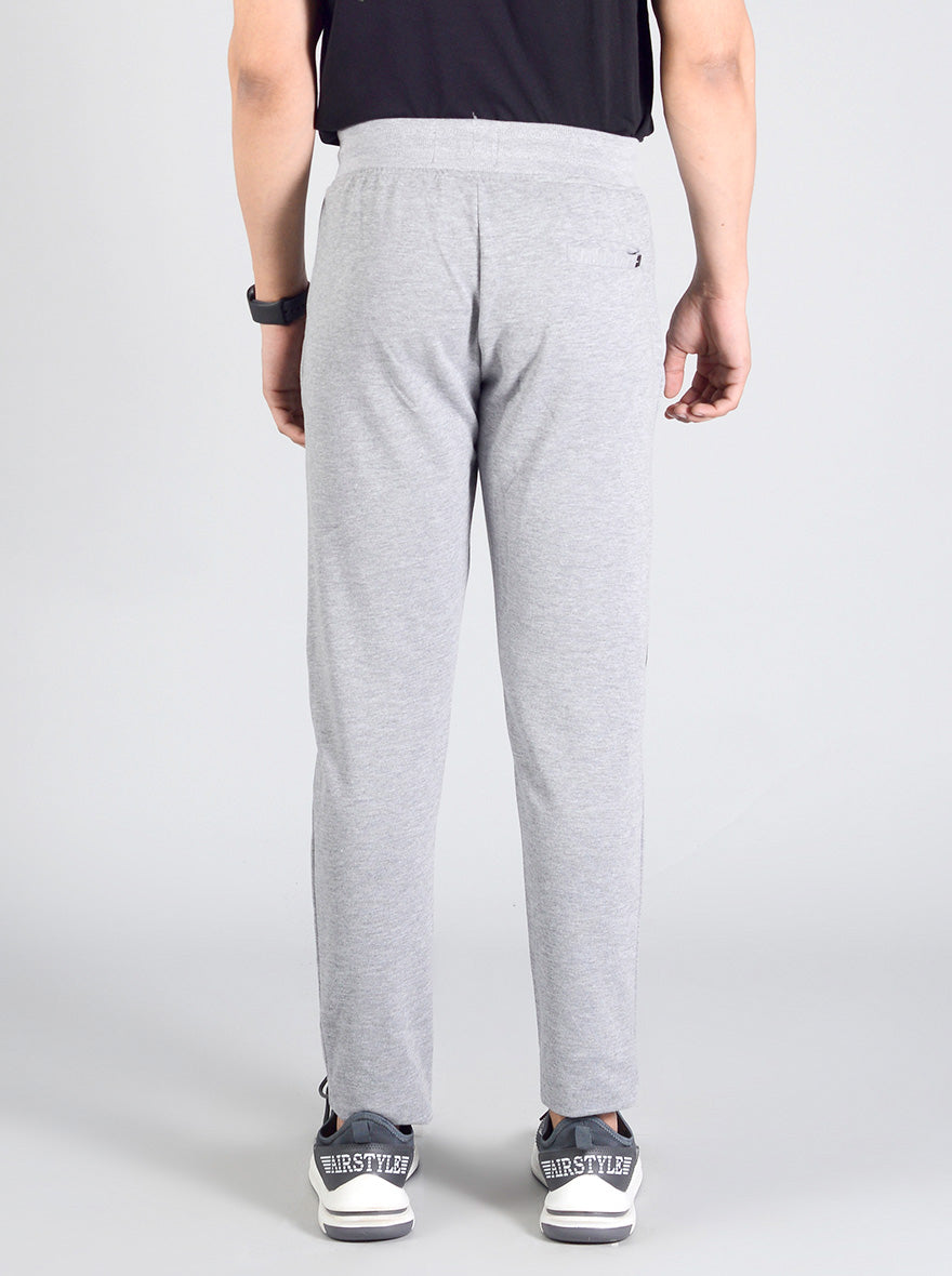 Light Grey Solid Regular Fit Track Pants | JadeBlue