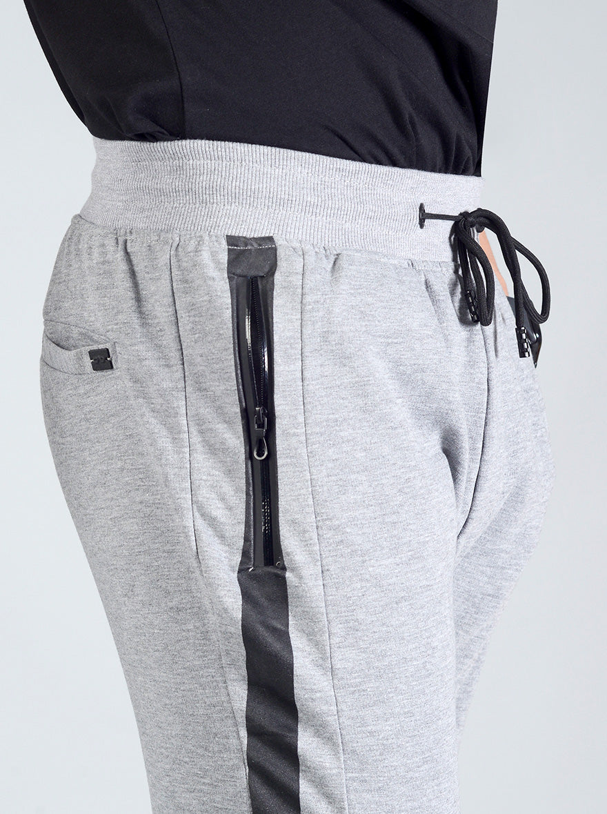 Light Grey Solid Regular Fit Track Pants | JadeBlue