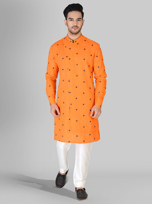 Orange & Blue Kurta Set | TULA