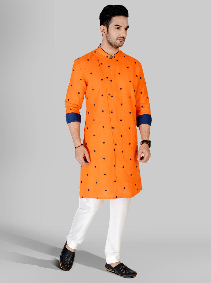 Orange & Blue Kurta Set | TULA