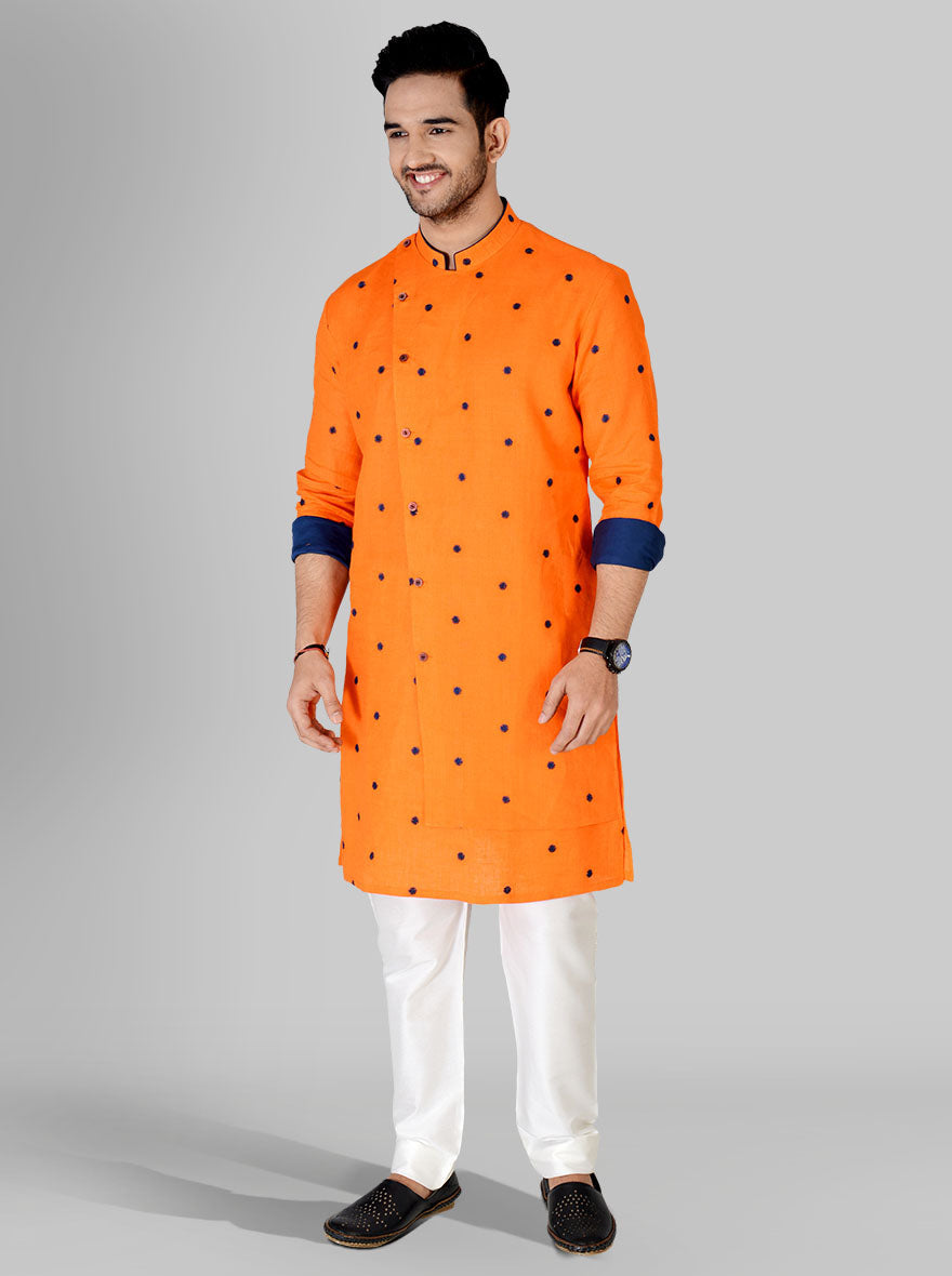 Orange & Blue Kurta Set | TULA