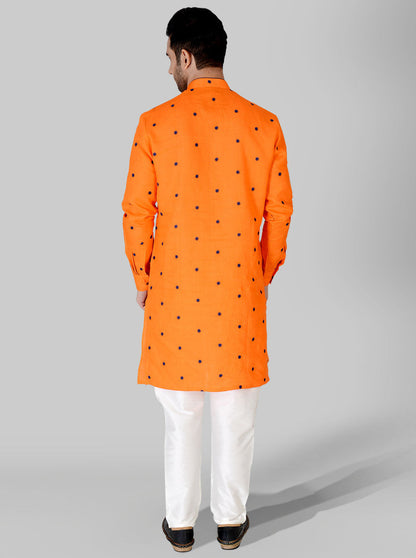 Orange & Blue Kurta Set | TULA