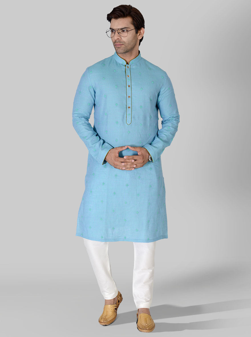 Turkish Blue & Green Kurta Set | TULA