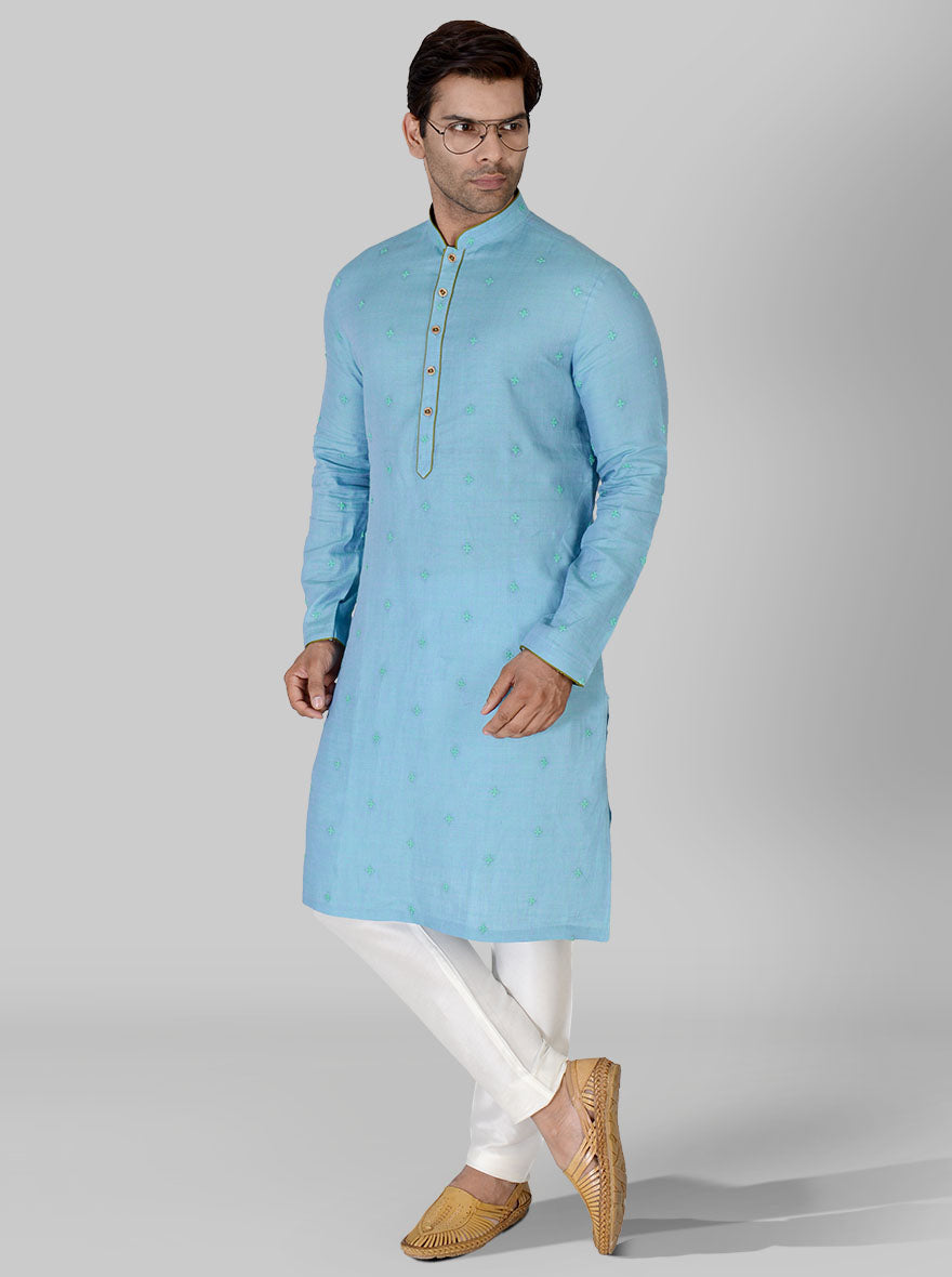 Turkish Blue & Green Kurta Set | TULA