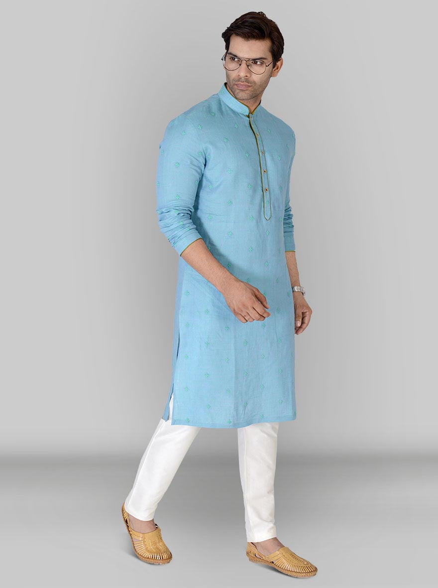 Turkish Blue & Green Kurta Set | TULA