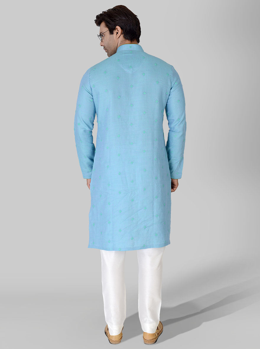 Turkish Blue & Green Kurta Set | TULA