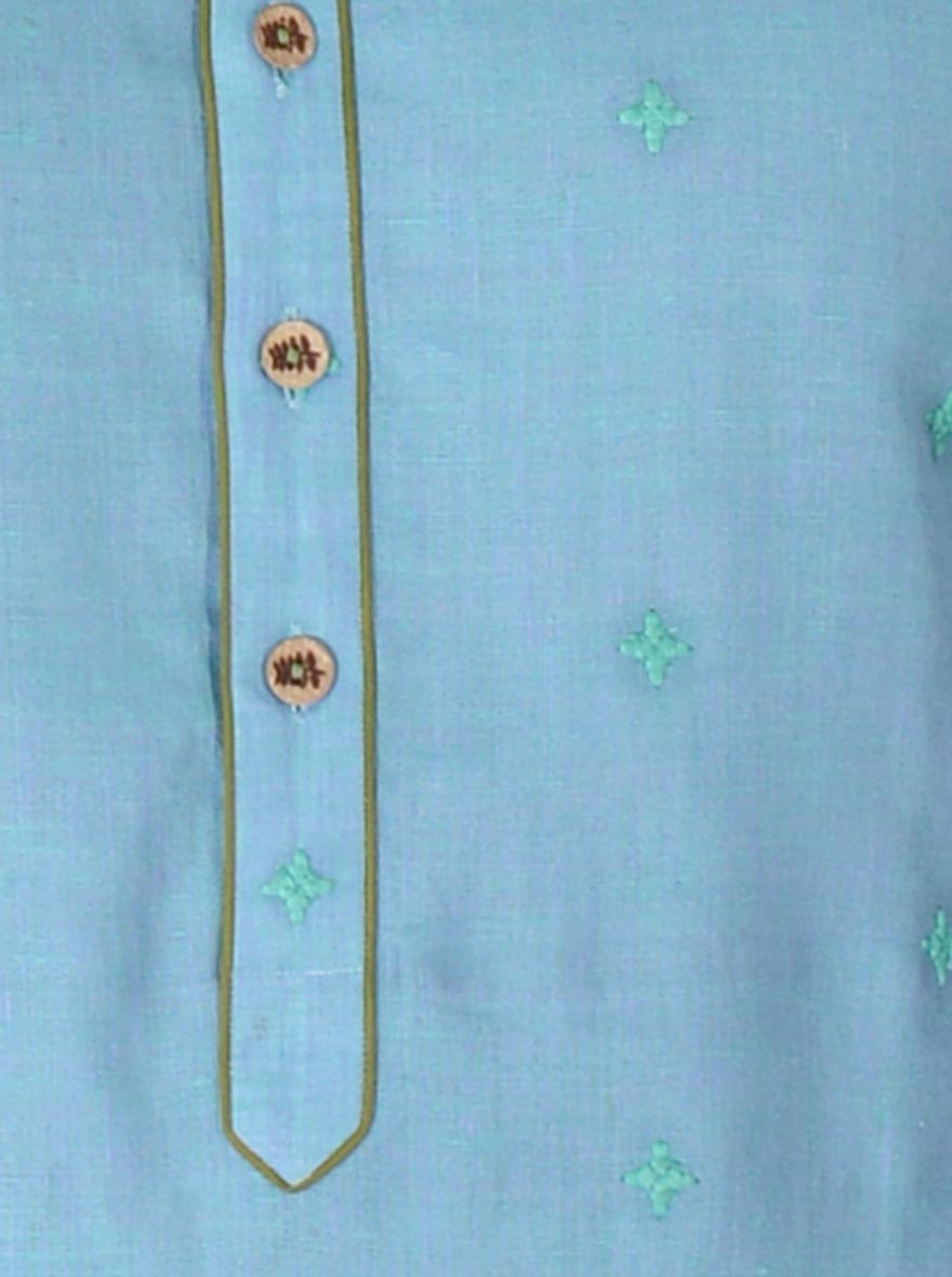 Turkish Blue & Green Kurta Set | TULA