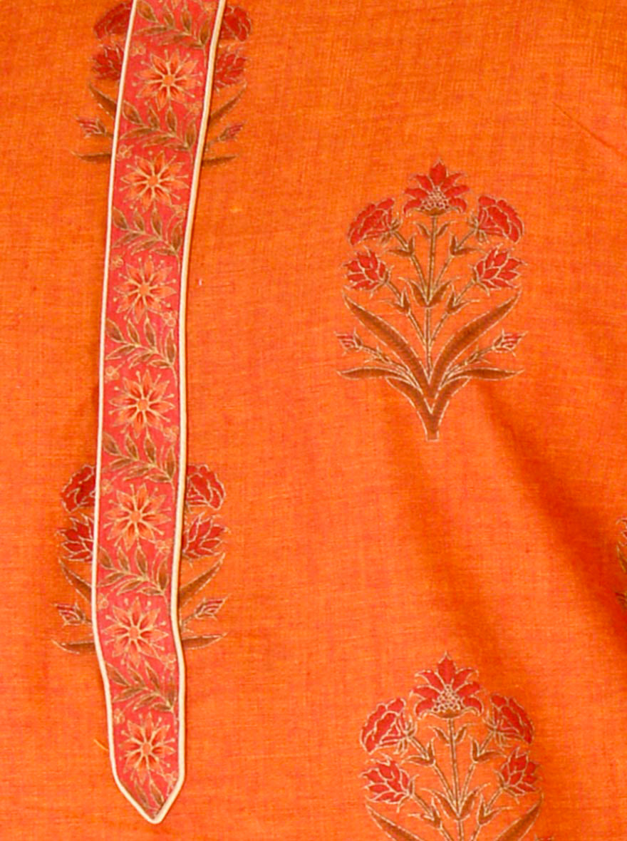 Orange Printed Kurta Set | Azania