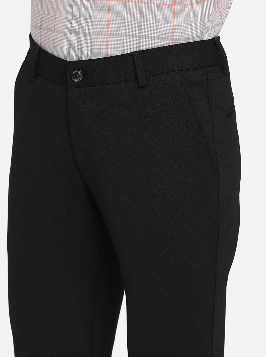 Navy Blue Solid Venice Fit Casual Trouser | JadeBlue Sport