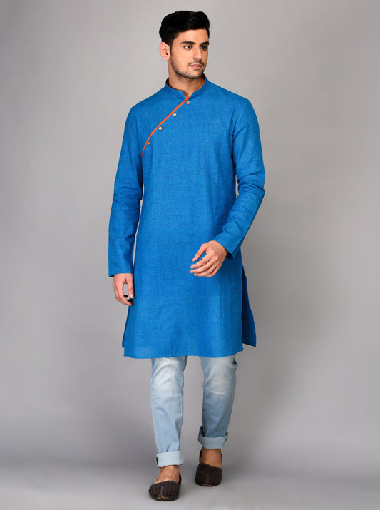 Blue Solid Kurta | Azania