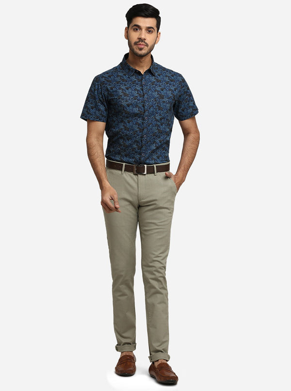 Sand Dollar Solid Super Slim Fit Casual Trouser | Greenfibre