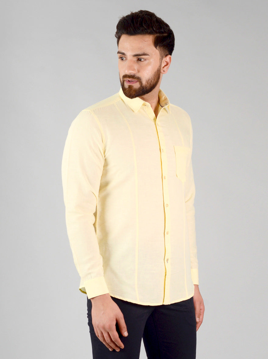 Mellow Yellow Solid Slim Fit Casual Shirt | JB Sport