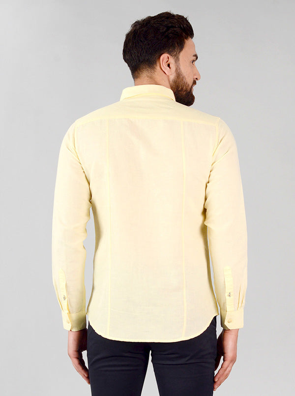 Mellow Yellow Solid Slim Fit Casual Shirt | JB Sport