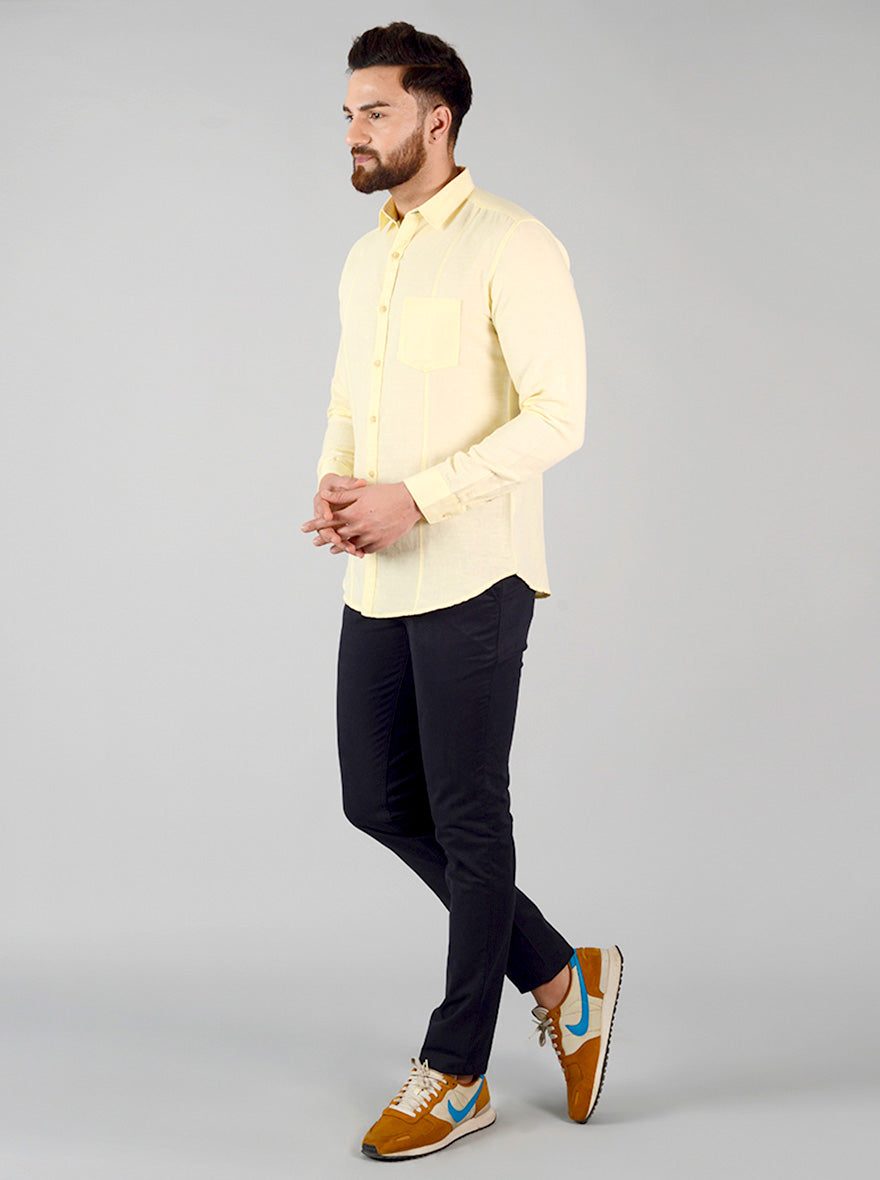 Mellow Yellow Solid Slim Fit Casual Shirt | JB Sport