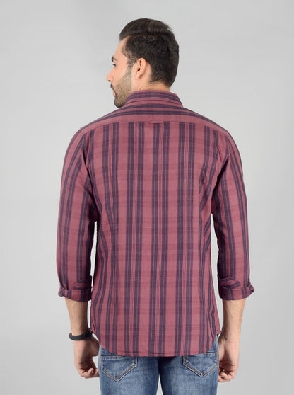 Brown Checked Slim Fit Casual Shirt | JB Sport