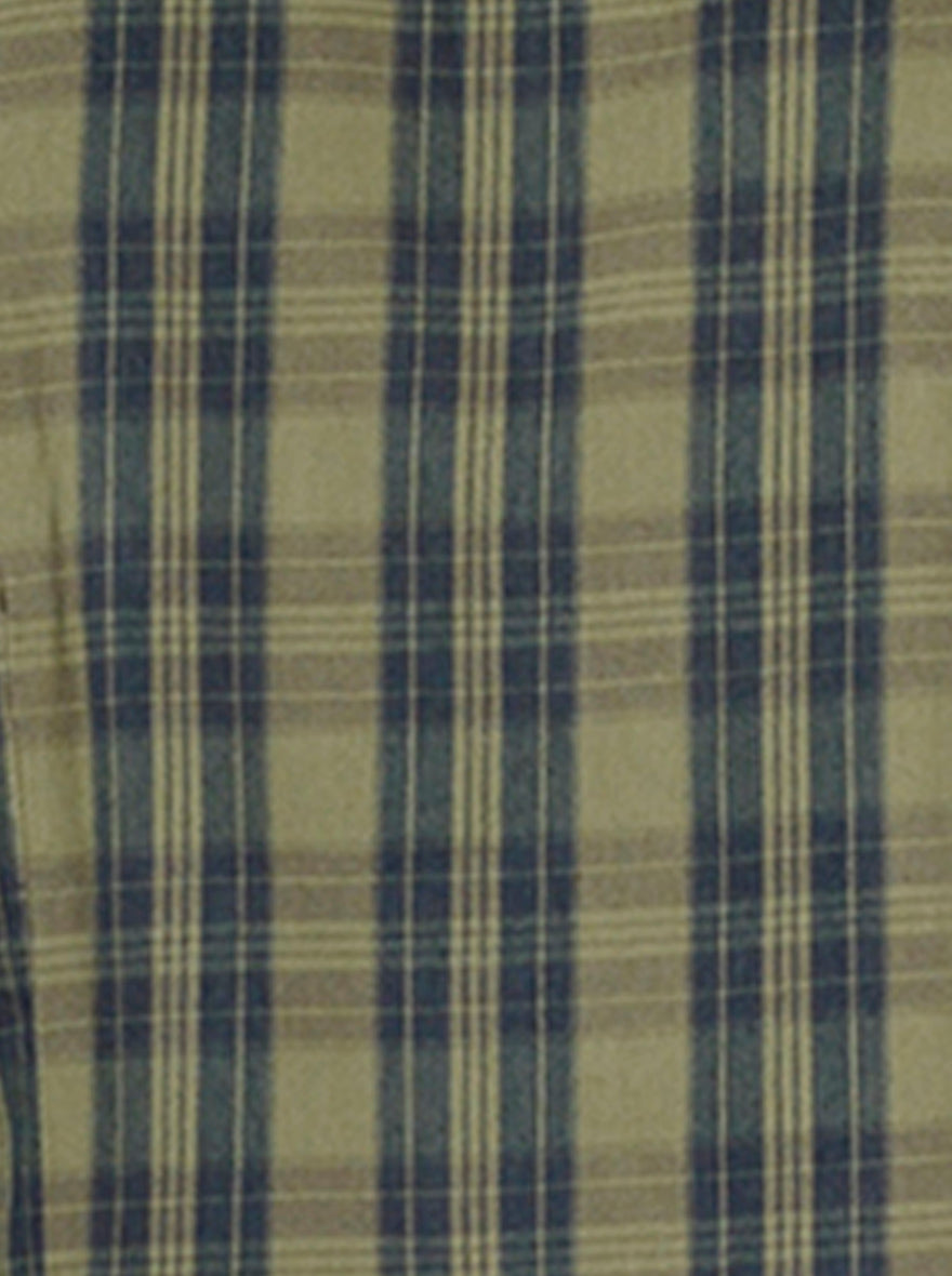 Green Checked Slim Fit Casual Shirt | JB Sport