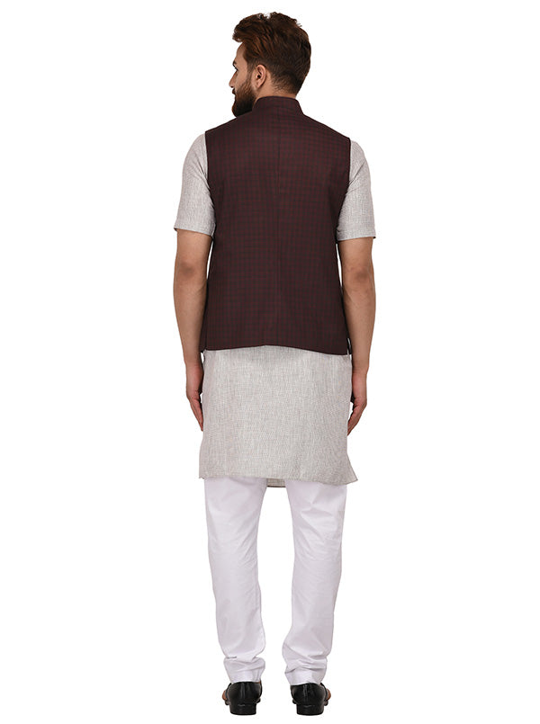 Maroon Checkered Modi Jacket