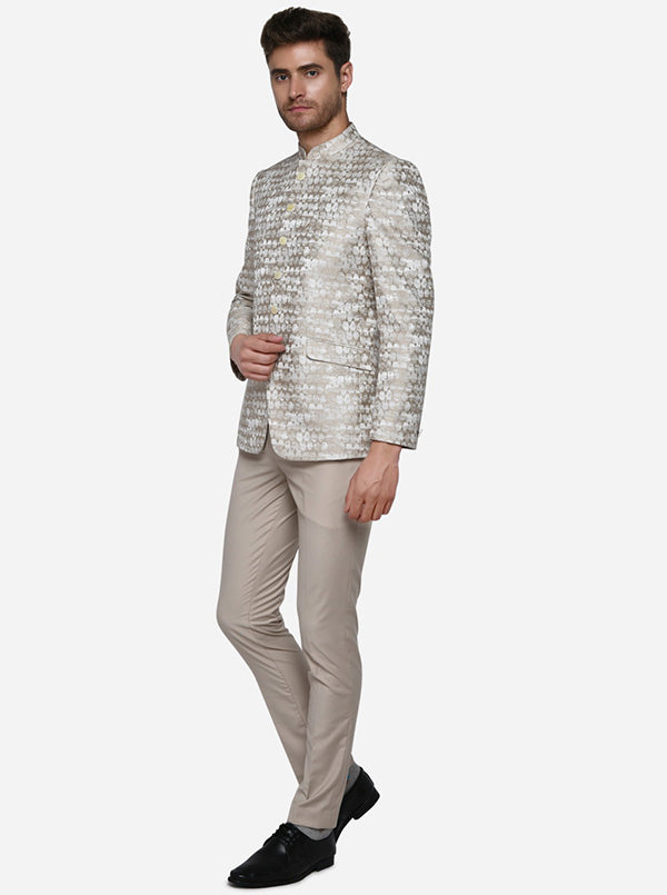 Cream & Beige Jodhpuri Suit | JadeBlue