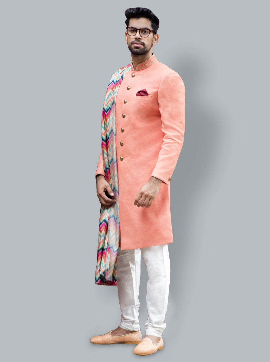 Peach Sherwani
