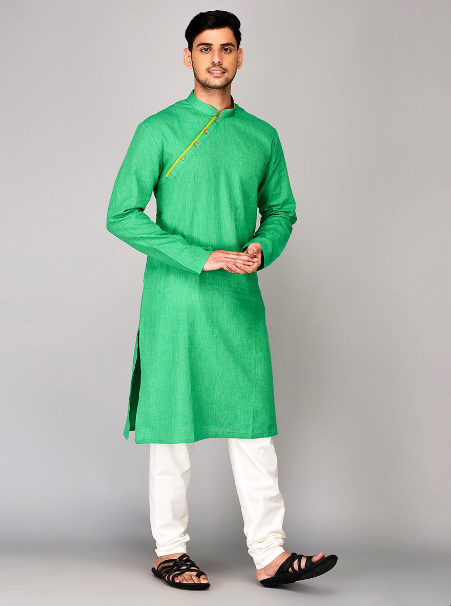 Light Green Self Textured Kurta | Azania