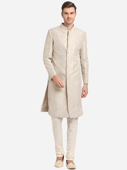 Dark Beige Indowestern | Azania