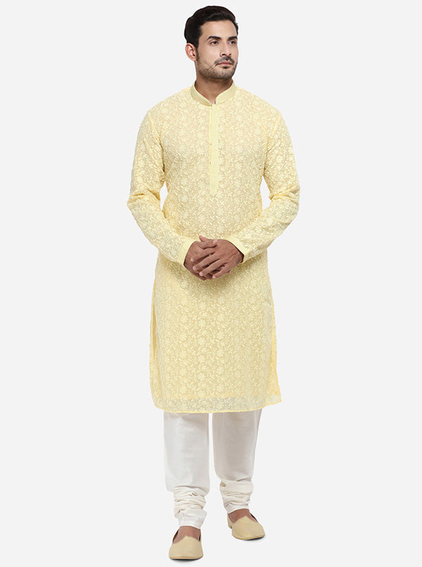 Lemon Yellow Kurta Set | Azania