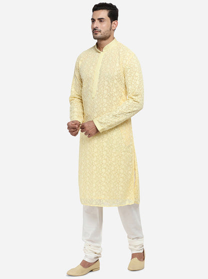 Lemon Yellow Kurta Set | Azania