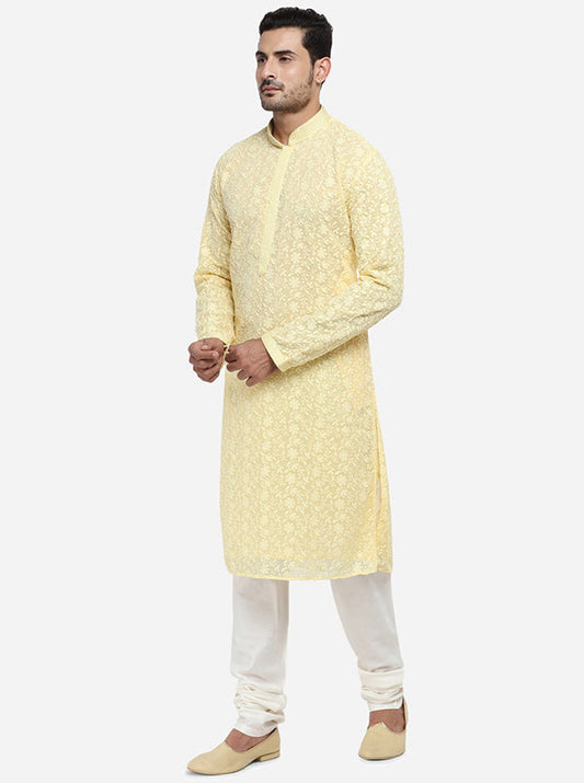 Lemon Yellow Kurta Set | Azania