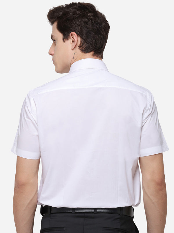 White Solid Regular Fit Formal Shirt | Greenfibre